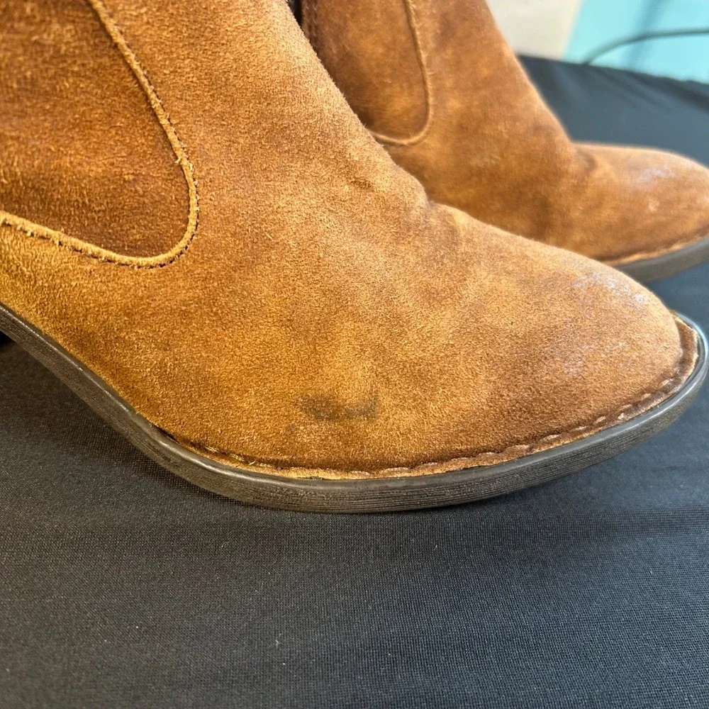 Born Brown Suede Over The Knee Riding Boots Lace Up Back Size 6.5M